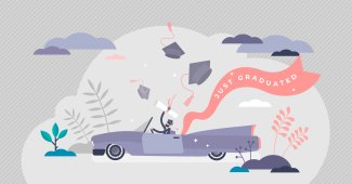 ragazzo in macchina festeggia