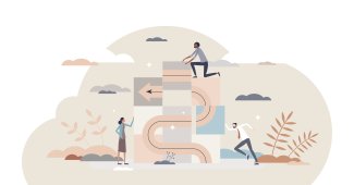 Persone organizzano un percorso