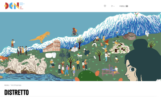 paesaggio con persone e beni culturali