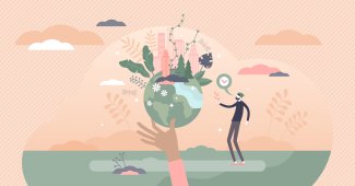 una mano solleva il mondo