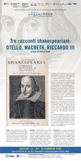 Otello, Macbeth, Riccardo III, 23 - 25 febbraio 2026 (Sassari)
